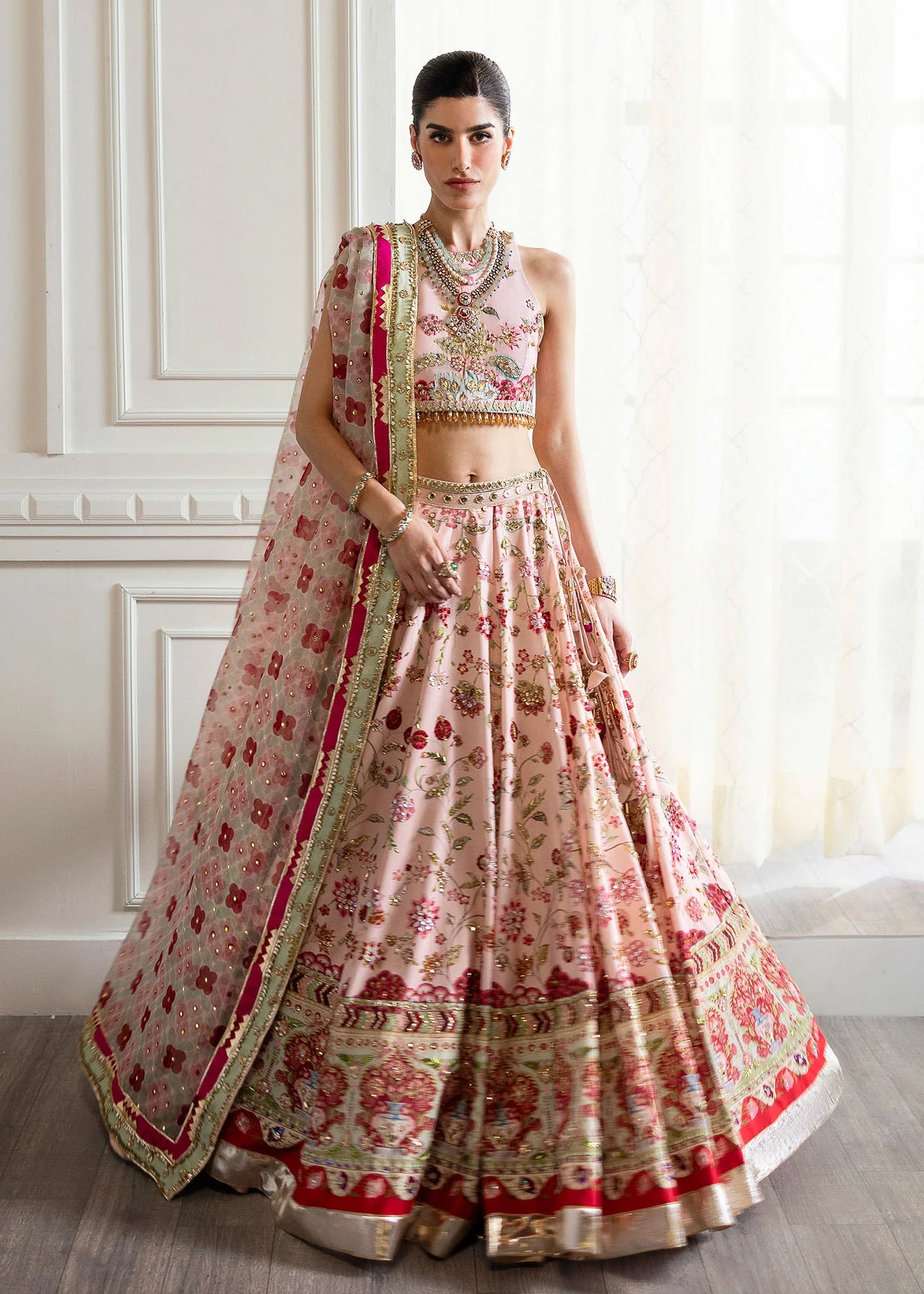 Crimson Wedding Chinoiserie Lehnga